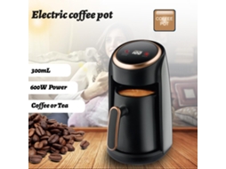 Cafeteira Turca Elétrica Preta 600w 300ml 3 Em 1 Café Leite Água Ecrã Led Controlo Temperatura 65°c-100°c