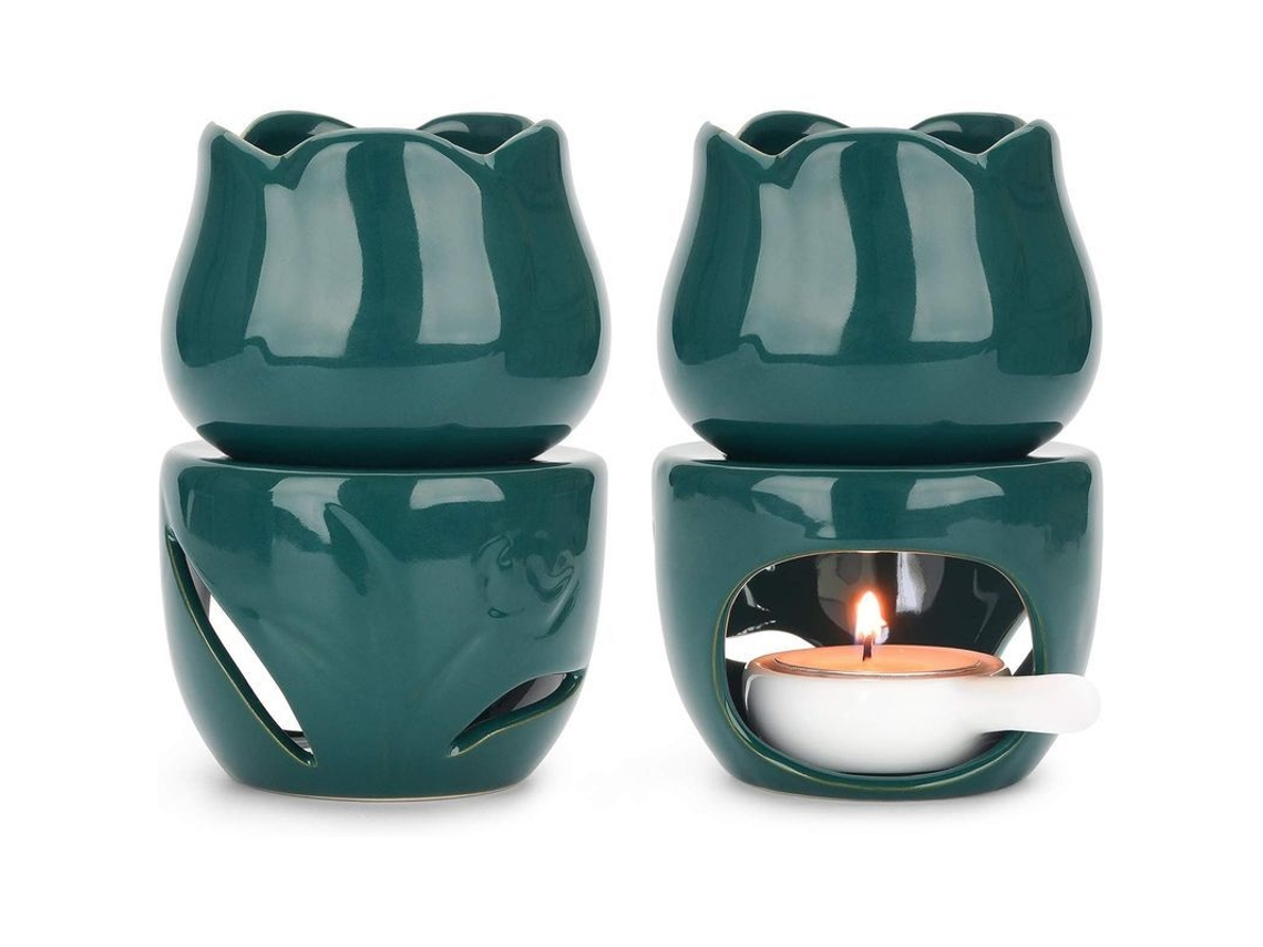 Conjunto de 2 Queimadores de Óleo Essencial Melt Burners, Difusor de Cerâmica Nova Line