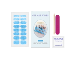 Adesivos de Unha Azul Escuro com Brilho Gel para um Estilo Sofisticado e Longa Durabilidade LAXISCREED