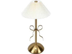 Luminária De Mesa Asixxsix Gold Knot, Recarregável Via Usb, Com Intensidade De Luz Ajustável, Cúpula De Tecido Plissado