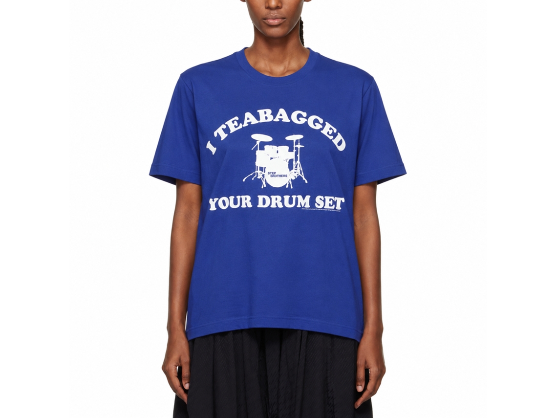 Rockinstone Step Brothers Movie Teabagged Drum Set Solid Royal Adult T-shirt Size:xxl