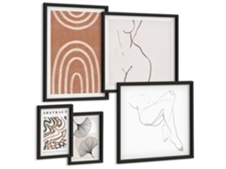 Conjunto De Pinturas Figuras Abstratas Estilosas Espelharte (5 Peças)