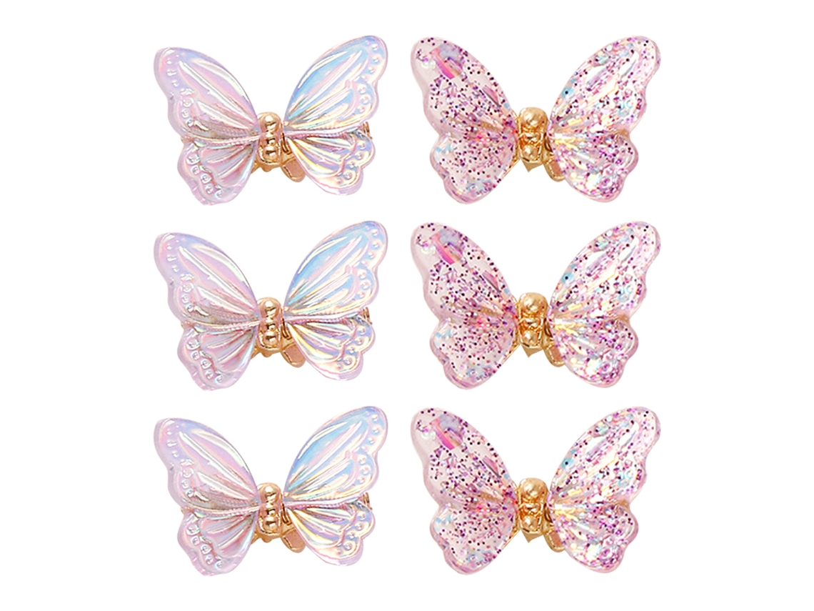 6Pcs Broca de Unhas de Resina Mágica Aurora com Acessórios de Borboleta Dançante NEVEANCE
