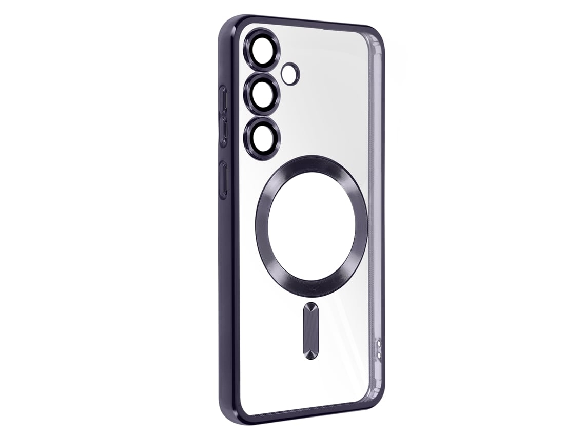 Capa Magsafe Proteção Câmara Moldura Para Samsung Galaxy S24 Plus Ushion Silicone Roxo
