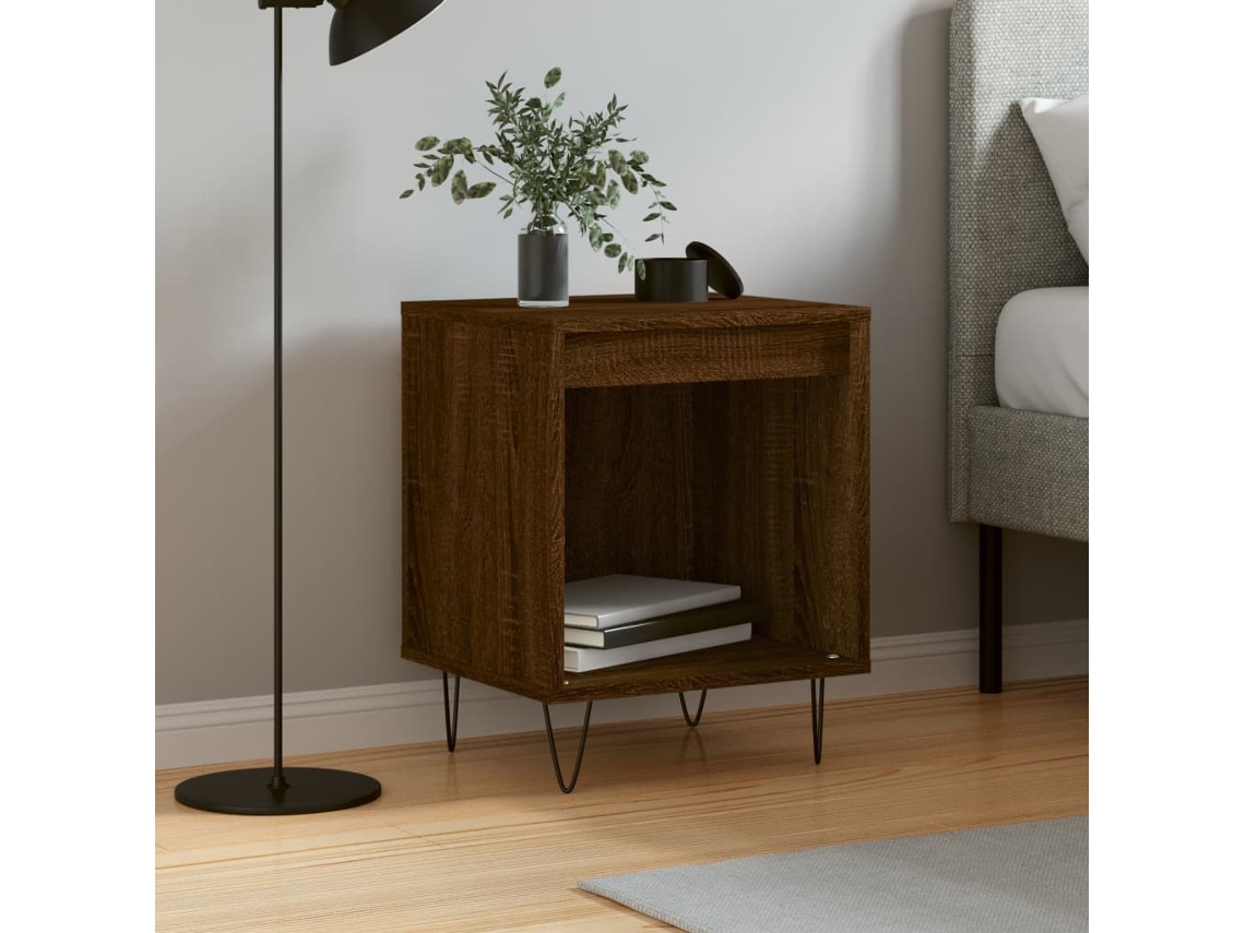 Vidaxl Mesa Cabeceira 40x35x50 Cm Derivados Madeira Carvalho Castanho