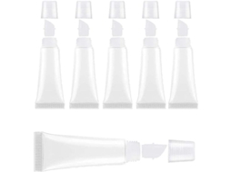 10 Tubos de Brilho Labial 8ml Vazios Transparentes Refiláveis para Cosméticos Mini Portáteis
