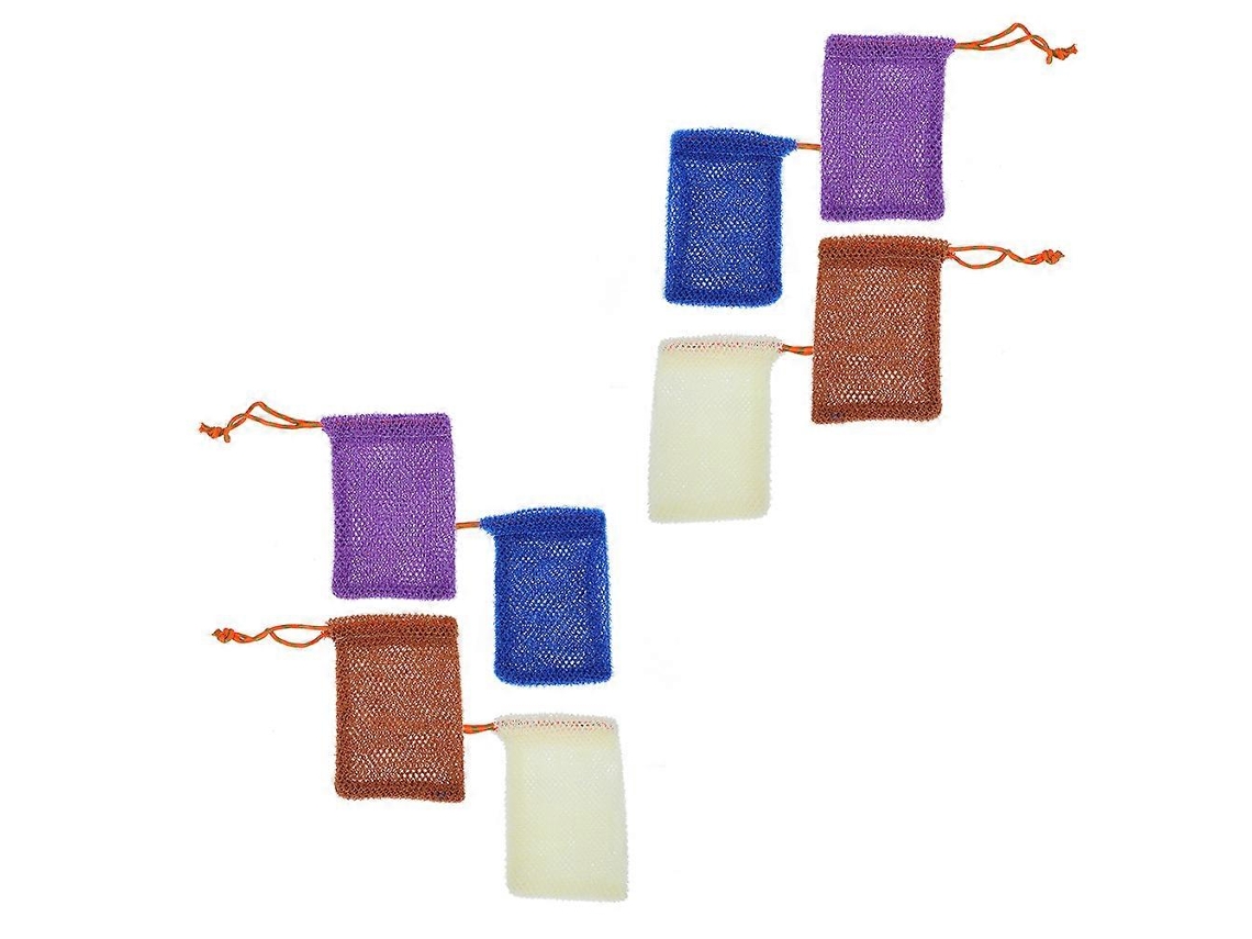Rede Para Espuma De Banho, 8 Unidades, Design Simples, Com Cordão, Para Cuidados Com A Pele, Ideal Para Uso Doméstico, 14 X 9,5 Cm