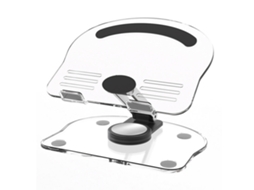 Soporte plegable para tablet de 360°, giratorio, elevable, acrílico transparente, negro, para escritorio | S/MARCA