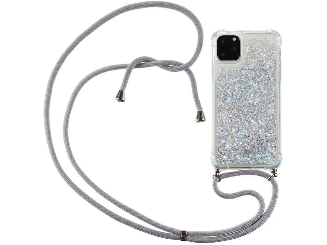 Correia Líquida Colar Areia para iPhone 11 Pro HONGWE. Anti-Choque Transparente