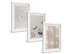 Composição De Quadros Na Parede Texturas Naturais Boho, Estruturas Moldura Branca Imagens Para Um Quarto Infantil Espelharte (3 Peças 20x30 Cm)