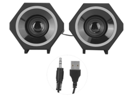 Mini Alto Falante De Áudio Portátil Mini Sound Pc Alto Falante Usb Com Fio Subwoofer Surround Preto Lalamoli