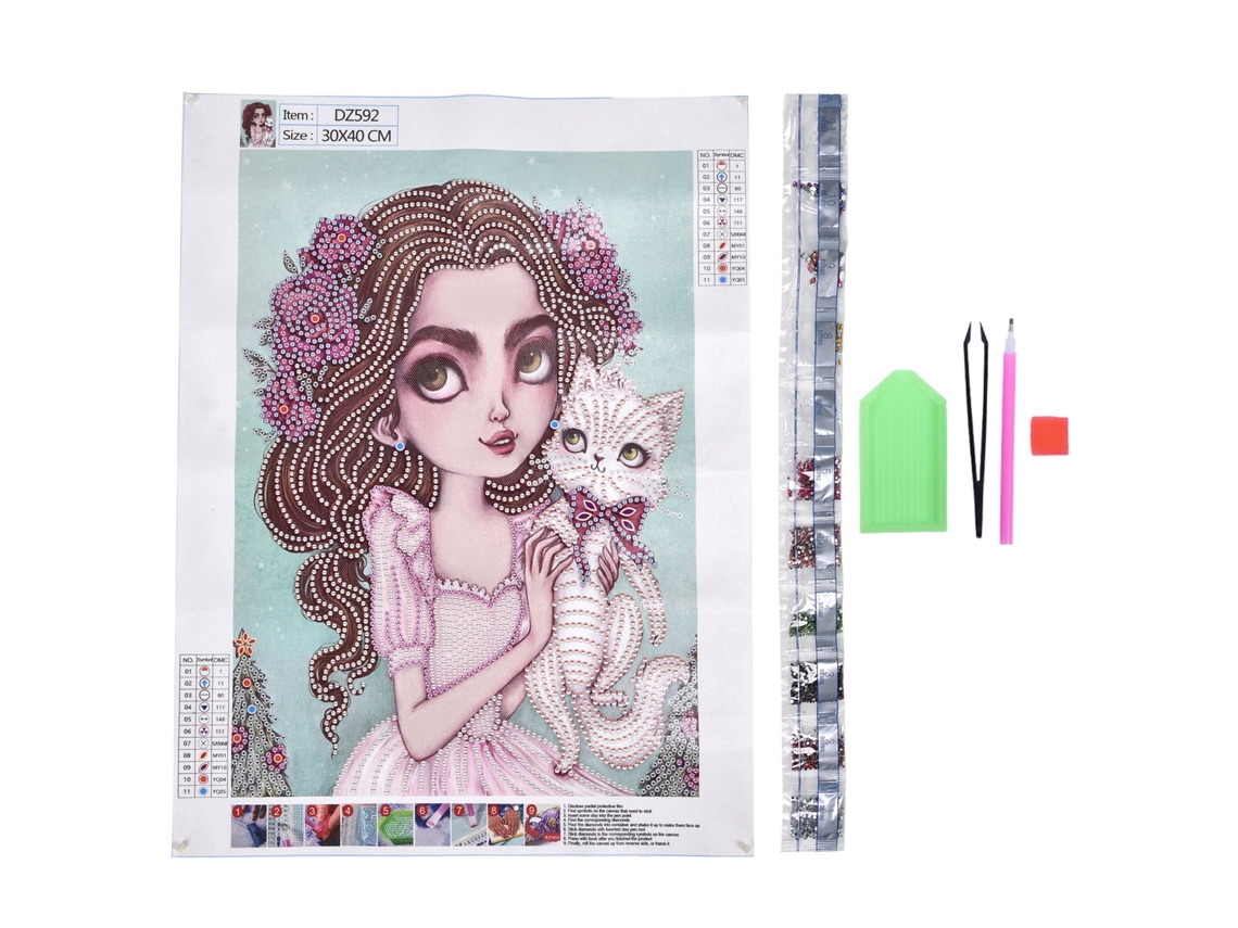 Kit Pintura Diamante Menina LAXISCREED Decor Interior