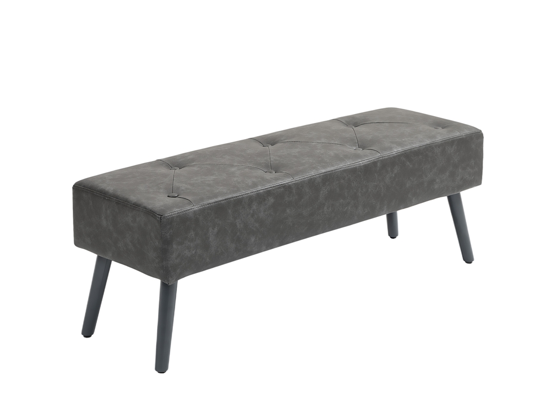 Banco de Pé de Cama com Pés de Madeira e Assento Acolchoado, 114x38x42 cm, Cinza DECORALAR TECH