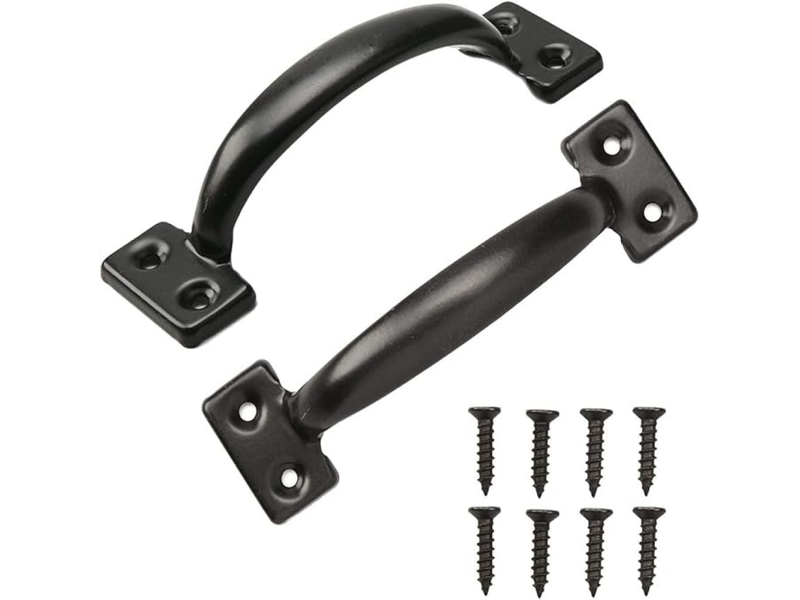 Puxador de metal para porta de galpão, com parafuso BRILVIBERA