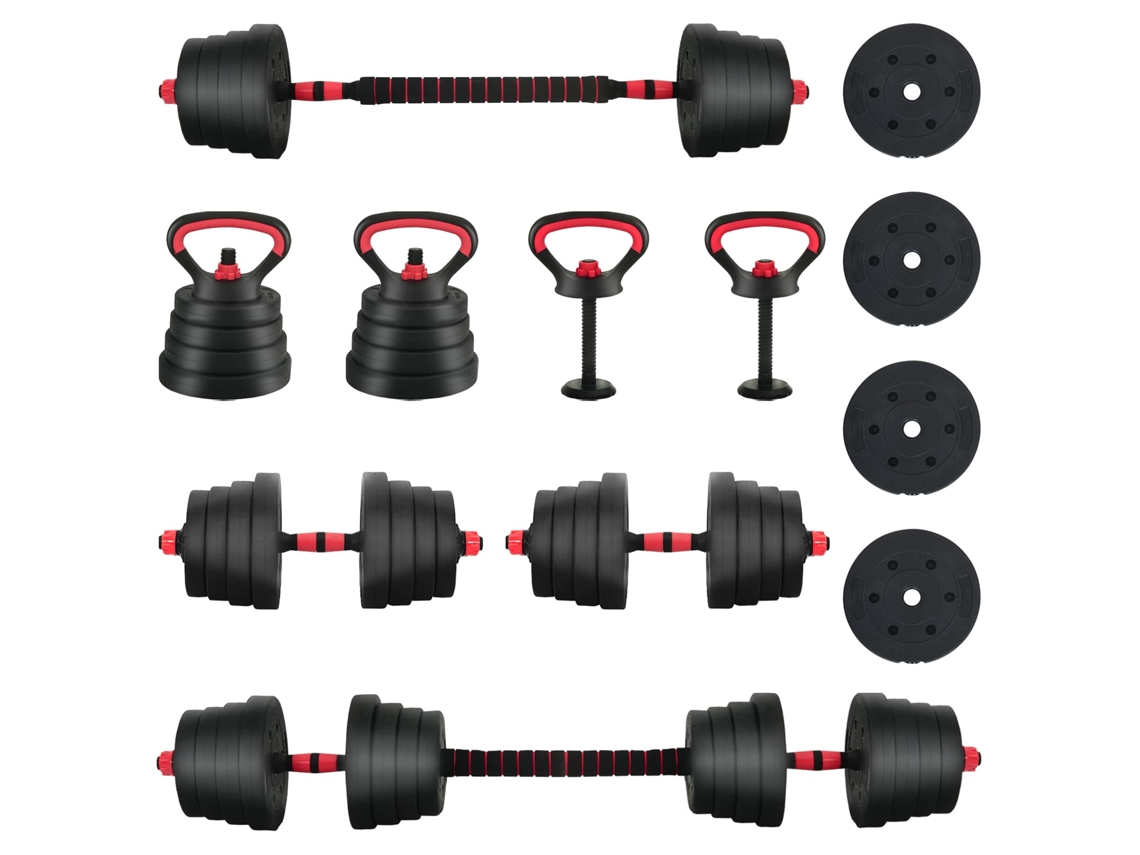 Conjunto 1 Conjunto De Halteres Vidaxl Preto Pvc (132 X 21 X 21 Cm)