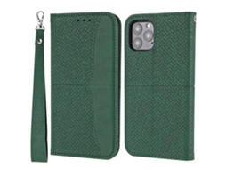 Capa Pega Para Iphone 15 Pro Pele Sintética Verde