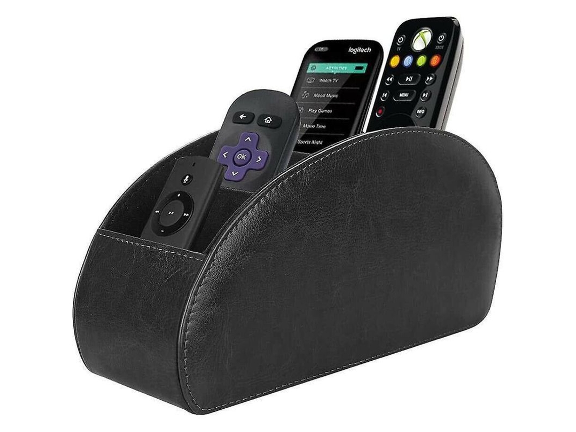 Nova Line organizador de Controles Remotos de Tv em Couro com 5 Compartimentos para Mesa