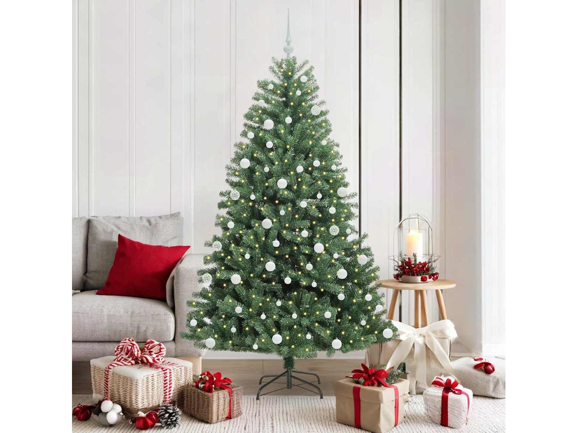 Vidaxl Árvore De Natal Articulada Artificial Verde 180 Cm Pvc E Metal
