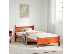 Vidaxl Cama Sem Colchão 100x200 Cm Pinho Maciço Castanho-mel