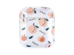 Camada protetora rígida de policarbonato com estampa de frutas em tom bronze para fones de ouvido AirPods 1/2. GIECY