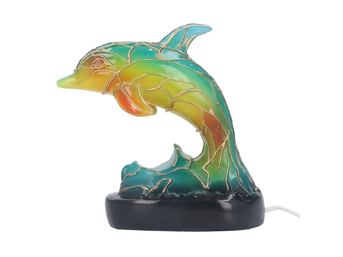 2026 lâmpada de Mesa Animal Retrô com Usb, Forma de Golfinho em Resina, Luz Noturna Led Decorativa para Quarto e Sala de Estar