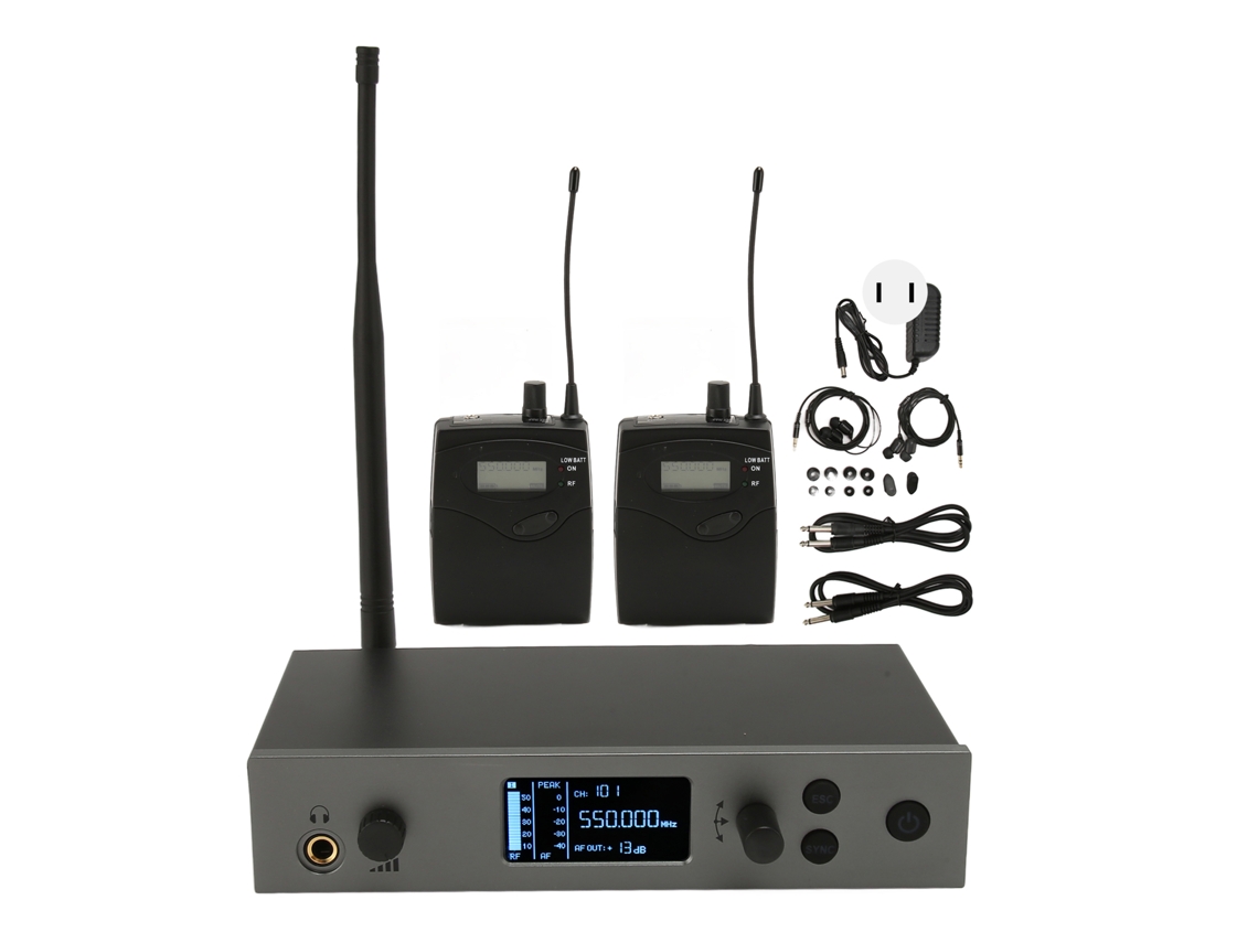 Sistema Intra auricular Monitoramento Sem Fio 2 canais EOOCOO com UHF de Canal Único