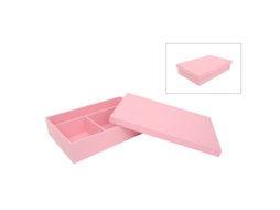 Caixa P/ Batizado Lacada 38x25x7.5cm Rosa Bebe 871077