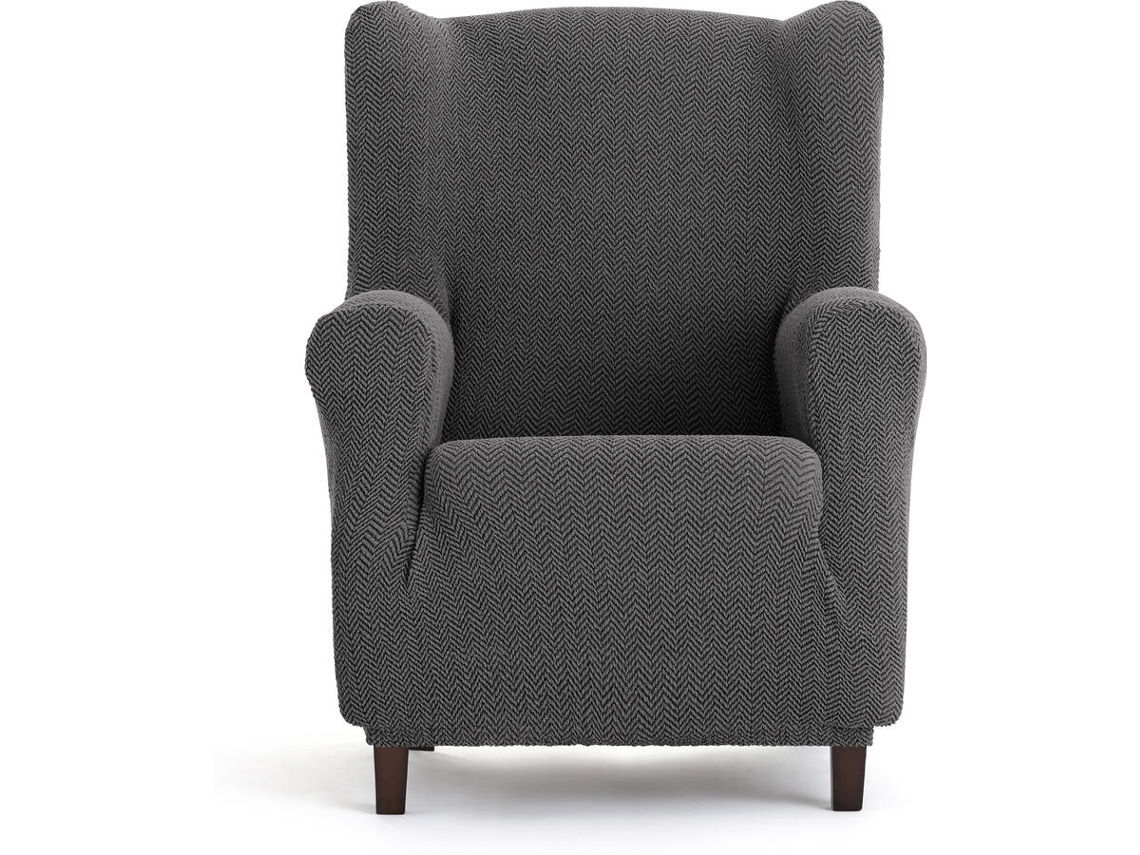 Capa de Poltrona EYSA Premium Jaz Tecido Multielástico (100 x 80 x 120 cm - Poliéster e Algodão - Gris Oscuro)