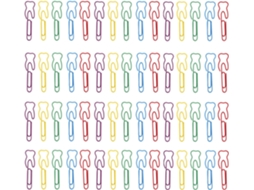 Healeved 100 Unidades de Clipes Papel Coloridos em Formato Dente, Mini Metal para Escritório e Material Esco