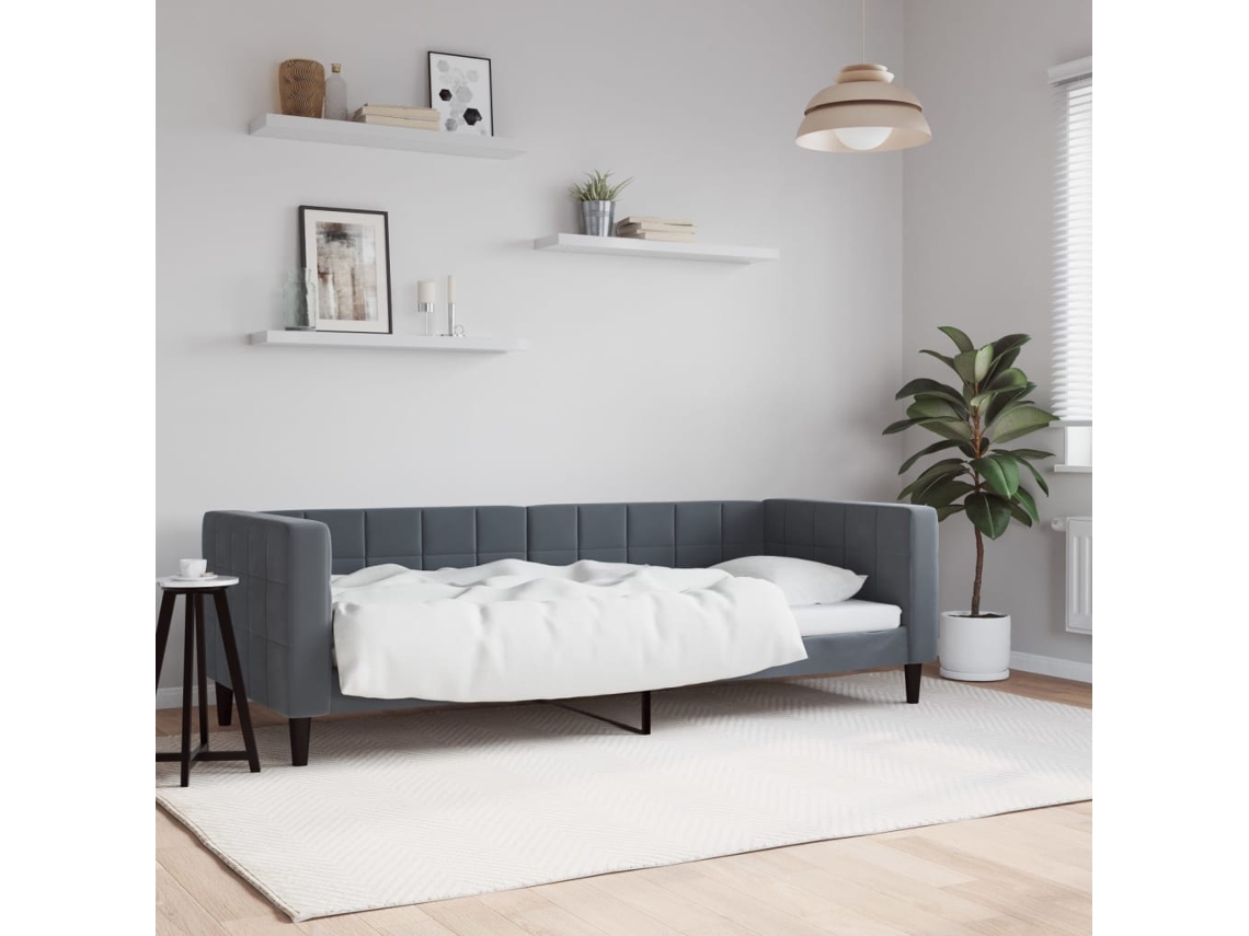 Vidaxl Sofá-cama 80x200 Cm Veludo Cinzento-escuro