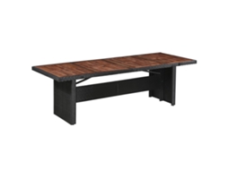 Vidaxl Mesa De Jardim 240x90x74 Cm Vime Pe E Madeira Acácia Maciça
