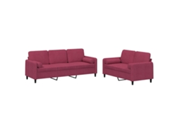 Conjunto de Sofás 2 Pcs Veludo Vermelho Tinto MAISON EXCLUSIVE
