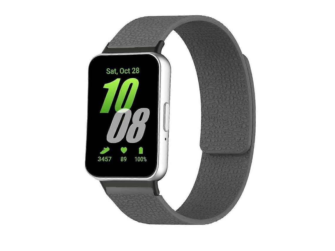 Pulseira De Silicone Magnética Macia Com Textura De Lichia Para Samsung Galaxy Fit3