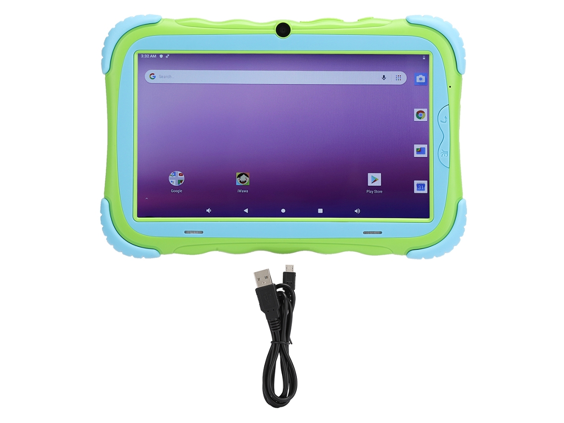 Tablet Infantil (processador Quad-core, Câmeras Duas) 7 Polegadas 1+16g Verde Brinquedo Educativo
