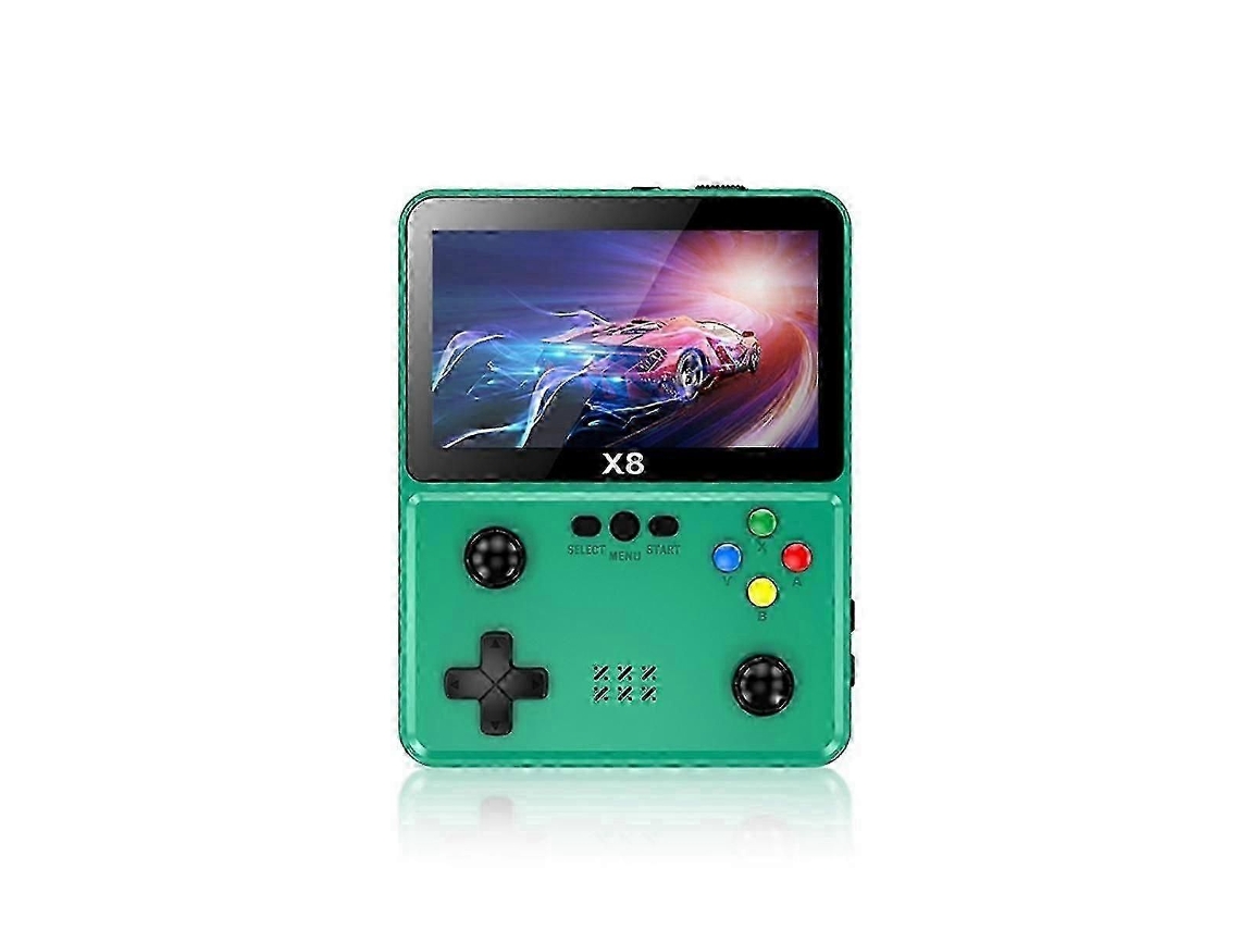 X8 Retro Game Console 4 Polegadas Ips Screen Handheld Player 10 Simuladores de Videogame para Sfc Verde GOKOCO