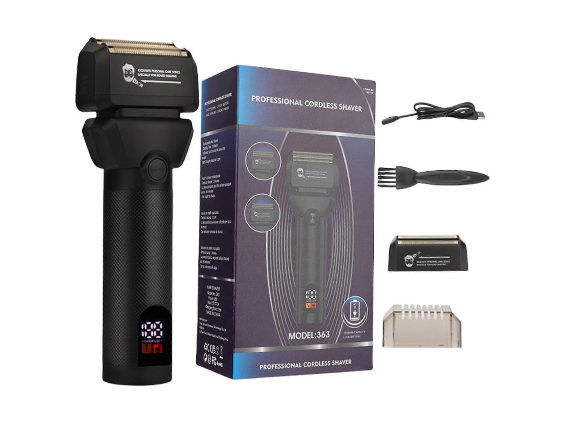 Barbeador Elétrico De Cabelo Sem Fio Para Homens Aparador De Cabelo Profissional Barbeador De Folha Com Display Para Homens Dourados
