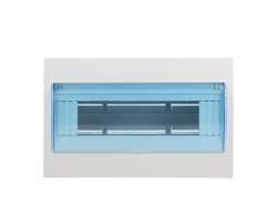 Caixa de Distribuição Plástica para Disjuntor 9 12 Vias com Tampa Transparente Azul S/MARCA