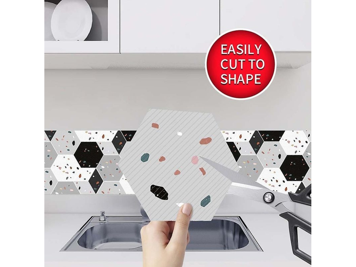 10 Adesivos De Parede E Piso Em Terrazzo Hexagonal Decorativos Para Casa Art Decal Autoadesivo
