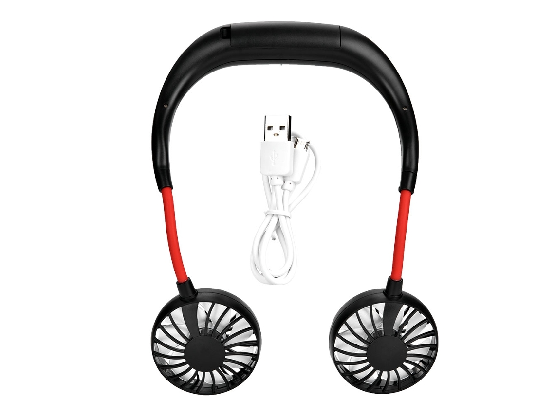 Fã Portátil EOOCOO, dois ventiladores, recarregável