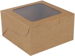 Lurelia Caixas De Papel, 50 Unidades, Papel Kraft, Castanho, Janela, Para Bolos E Doces