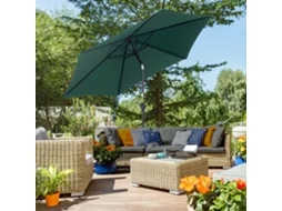 Guarda sol de Jardim em Alumínio Ø260x235 Cm, Reclinável, com Manivela e 6 Varetas de Metal, Ideal para Terraços e Varandas. Cor Verde.