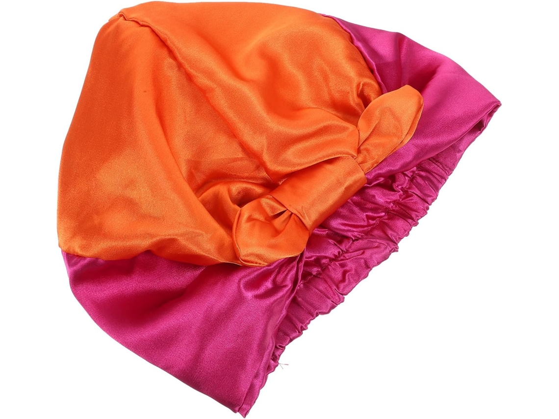 Touca De Dormir De Cetim Com Prendedor De Cabelo Para Cabelos Cacheados