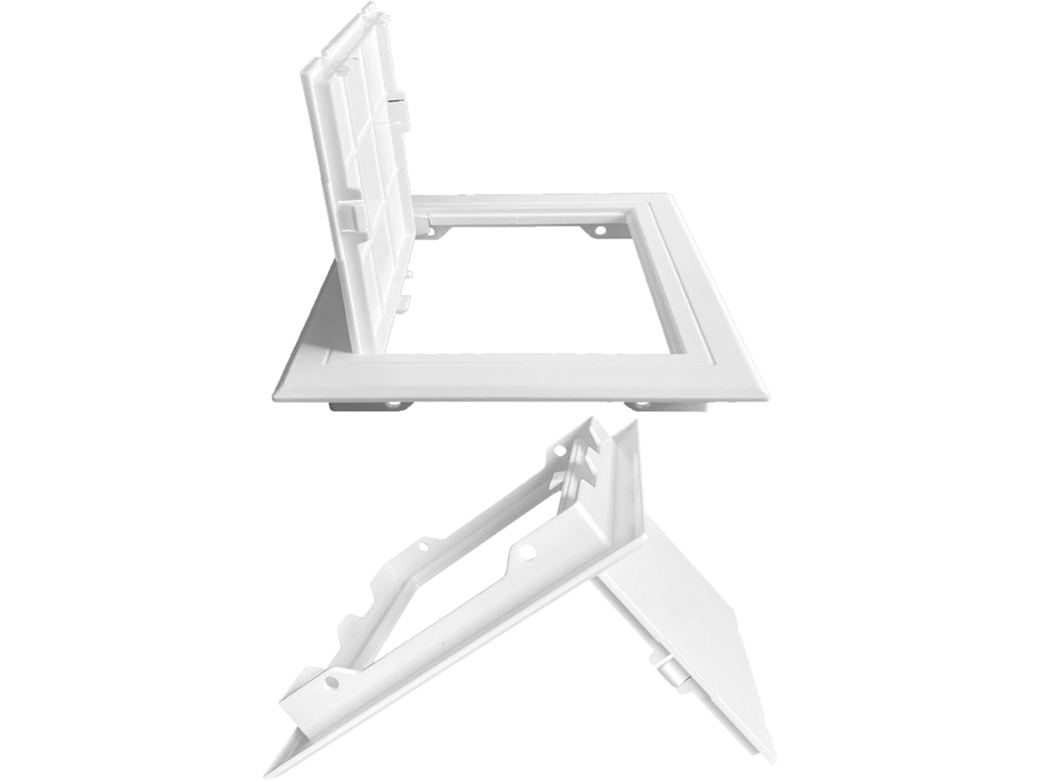 Painel De Acesso De Parede Em Pvc Branco (2 Peças), Resistente E Não Deformável, Com Tampa Para Orifícios.