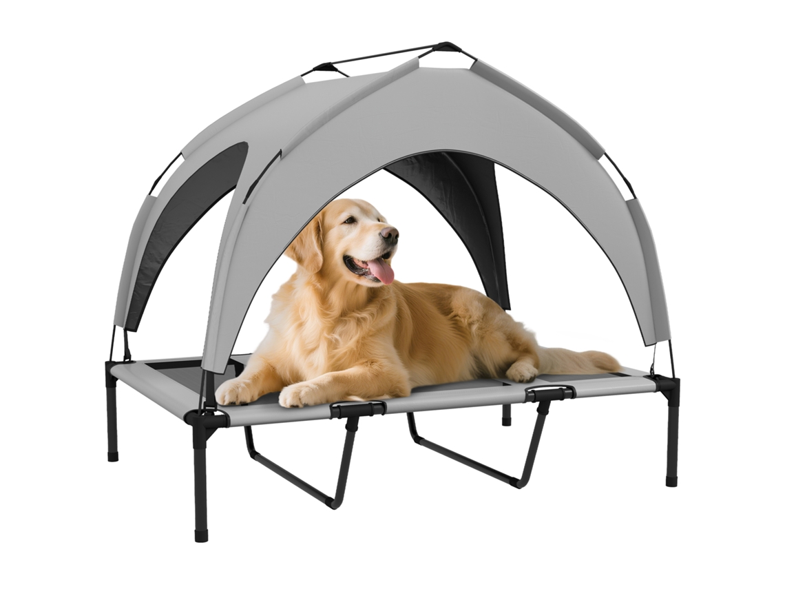 Cama de Gato para Cachorro com Pernas Grande Conforto Velum Anti uv Bolsa de Transporte Oxford Incluída 106 X 76 X 94 Cm Cinza Ge