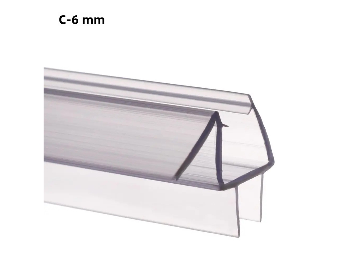 Fita De Vedação Portátil C-6mm Para Porta Janela De Chuveiro, Feita De Pvc Transparente Anticolisão E À Prova D'água