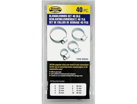 Set De 40 Abraçadeiras  BENSON TOOLS Set 40 Abraçadeiras
