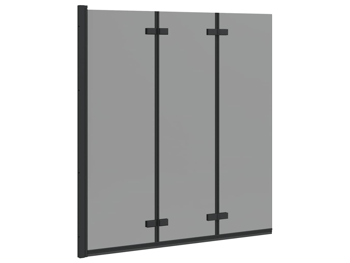 Conjunto 1 Enclosure De Chuveiro Vidaxl Preto Vidro Temperado (130 X 138 Cm)