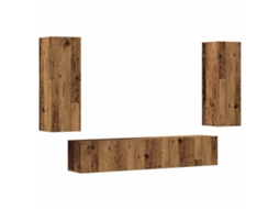 Tv Cabinet Set, Tv Cabinet Sets Vidaxl Marrom Madeira Processada (n/a)