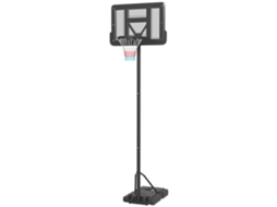 Cesta de Basquete 2 em 1 Ajustável (230 305 Cm, Base com Rodas, Preta)