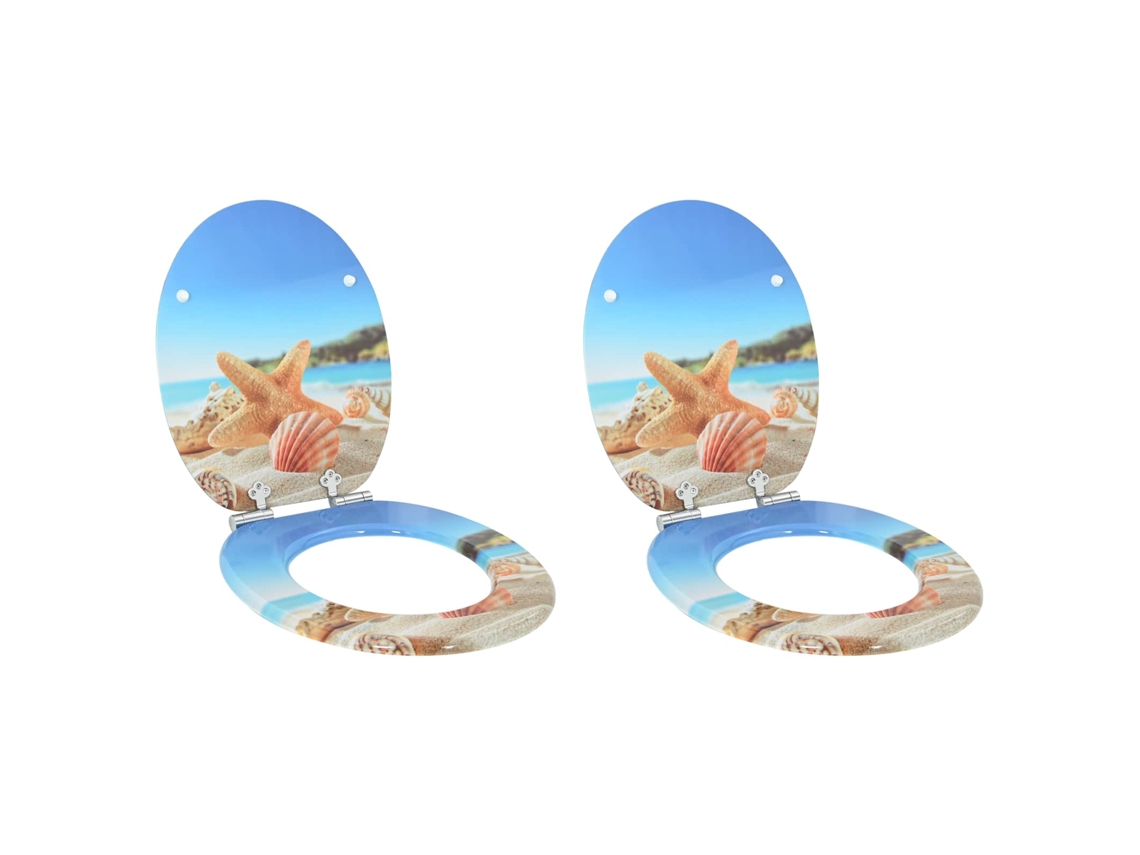 Vidaxl Assento De Sanitário Com Fechamento Suave 2 Pcs Concha Do Mar
